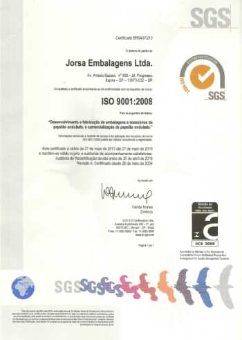 Certificado Jorsa ISO 9001